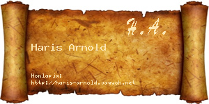 Haris Arnold névjegykártya